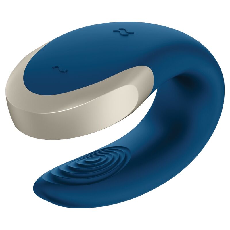 SATISFYER - APP DOUBLE LOVE VIBRADOR PARA CASAIS LUXURY AZUL