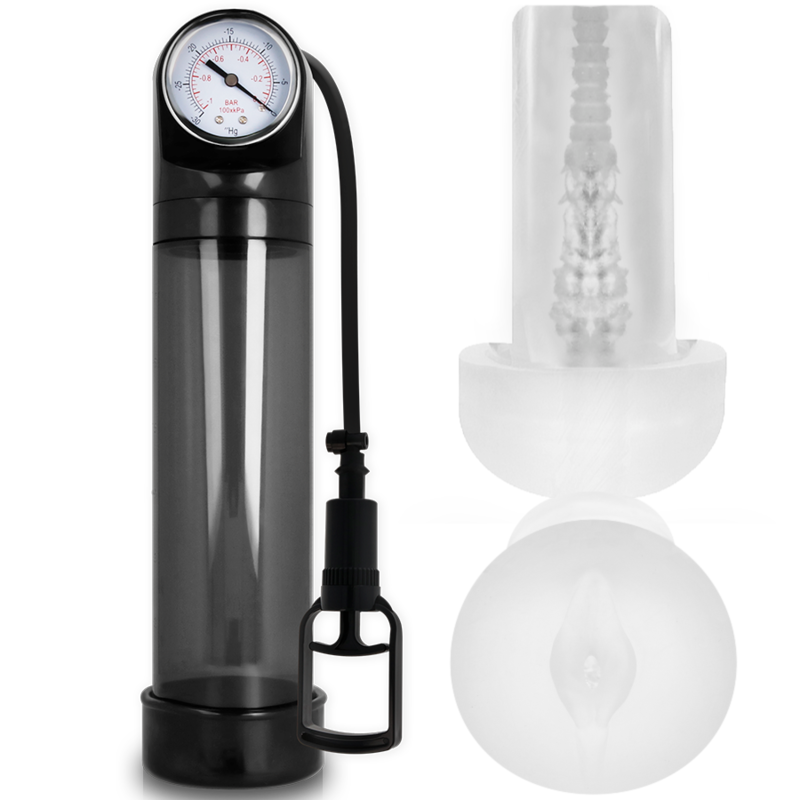 PUMP ADDICTED - BOMBA DE EREÇÃO RX9 PRETA COM MASTURBADOR