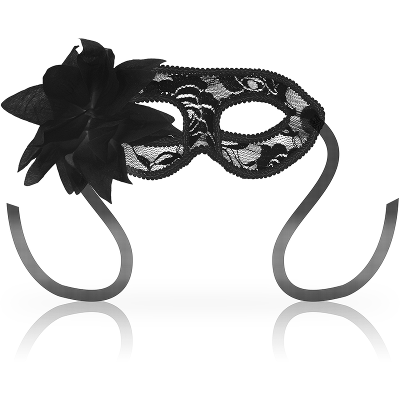 OHMAMA - MÁSCARA COM RENDA E FLOR PRETA
