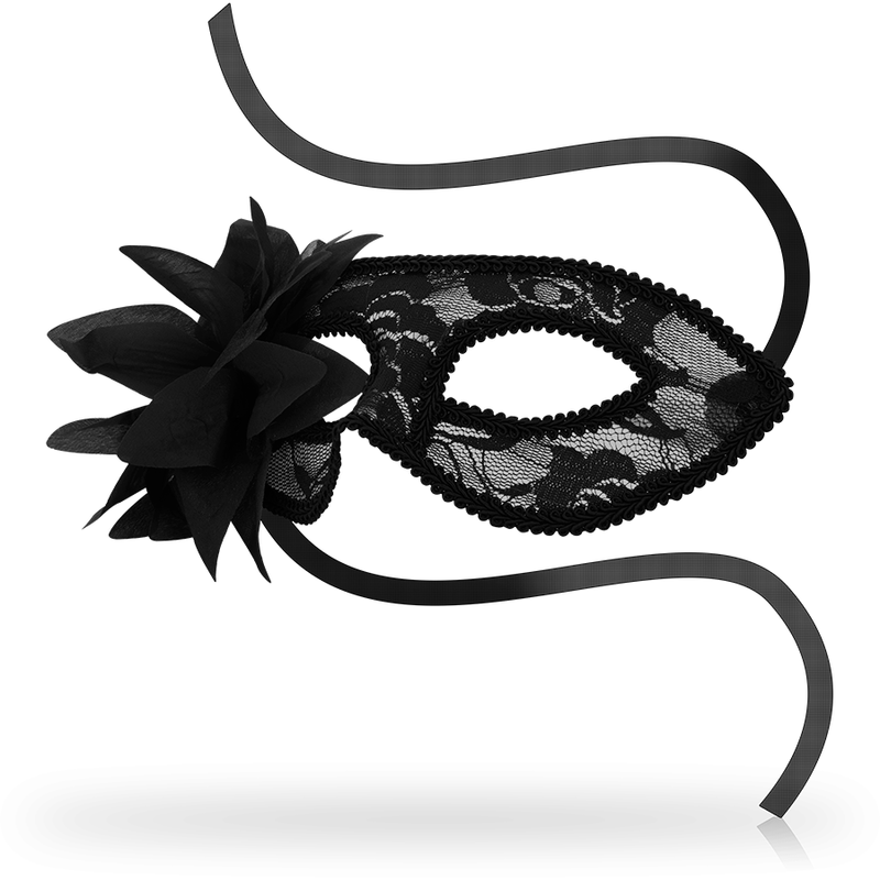 OHMAMA - MÁSCARA COM RENDA E FLOR PRETA