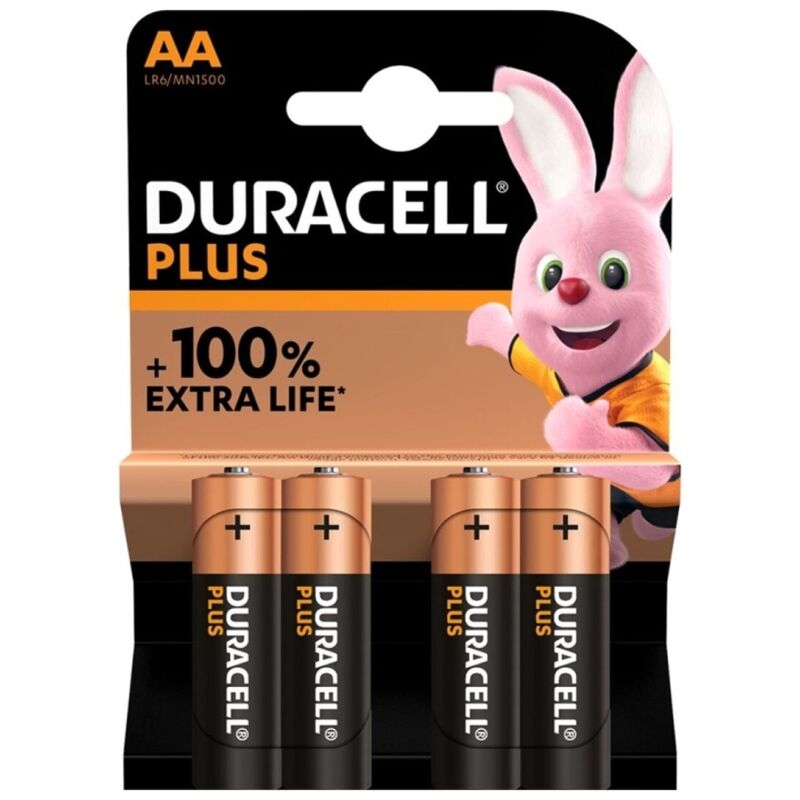Duracell Plus Power 100 Bateria Alcalina AA LR6 4 Unidades