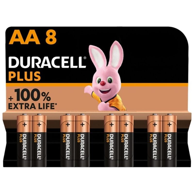 Duracell Plus Power 100 Bateria Alcalina AA LR6 8 Unidades
