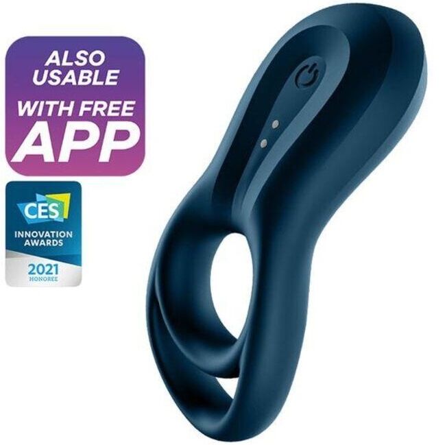 SATISFYER - EPIC DUO ANEL VIBRADOR APP AZUL
