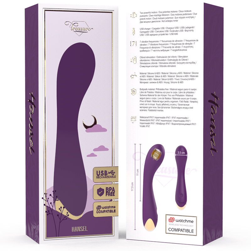 TREASURE - HANSEL VIBRADOR PONTO G COMPATÍVEL COM WATCHME WIRELESS TECHNOLOGY
