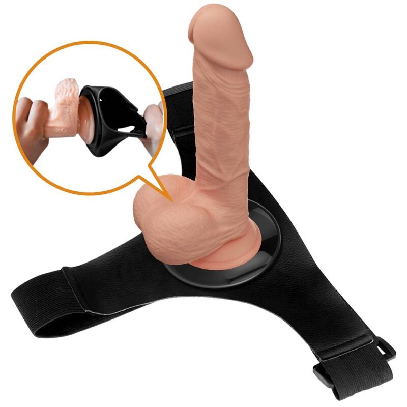 PRETTY LOVE - HARNESS BRIEFS ARNÊS UNIVERSAL COM DILDO JERRY 21.8 CM NATURAL