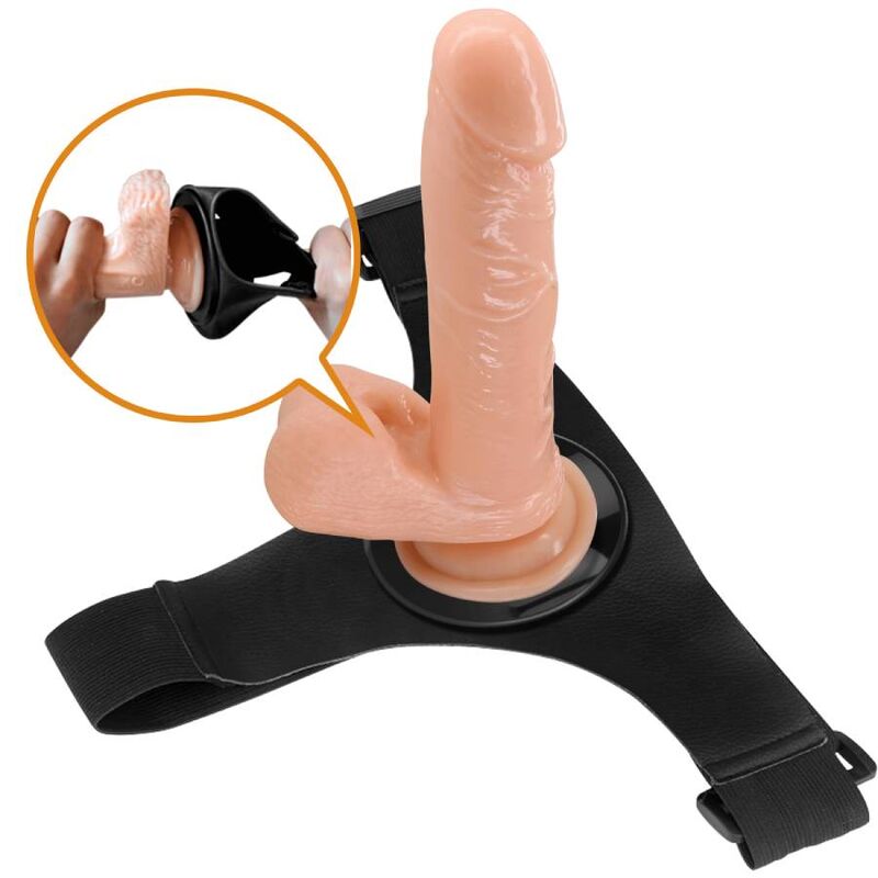 PRETTY LOVE - HARNESS BRIEFS ARNÊS UNIVERSAL COM DILDO TOM 20 CM NATURAL
