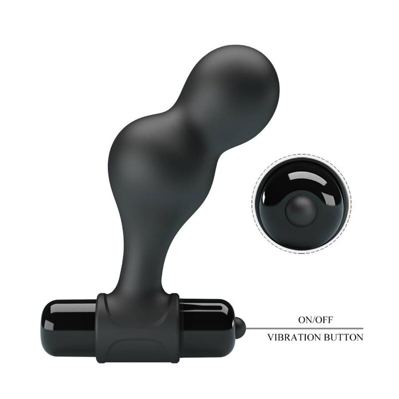 MR PLAY - PLUG ANAL VIBRADOR DE SILICONA PRETO