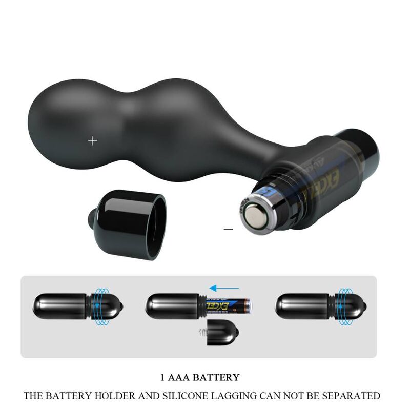 MR PLAY - PLUG ANAL VIBRADOR DE SILICONA PRETO