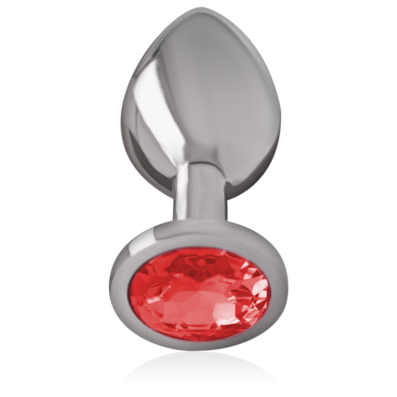 INTENSE - PLUG ANAL DE METAL DE ALUMINIO COM CRISTAL VERMELHO TAMANHO L