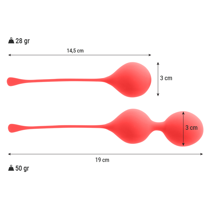 INTENSE - BOLAS KEGEL CONJUNTO KENDALL VERMELHO