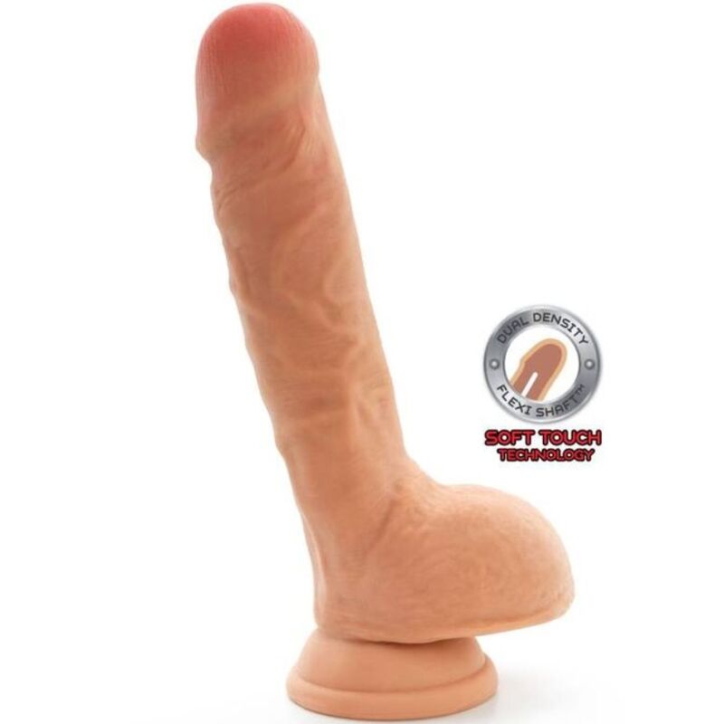 GET REAL - DUAL DENSITY DILDO 25,5 CM COM TESTÍCULOS NATURAL
