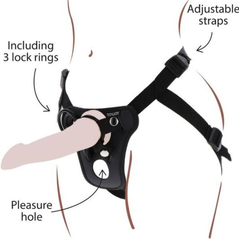 GET REAL - ARNÊS DE PRAZER STRAP-ON NEGRO