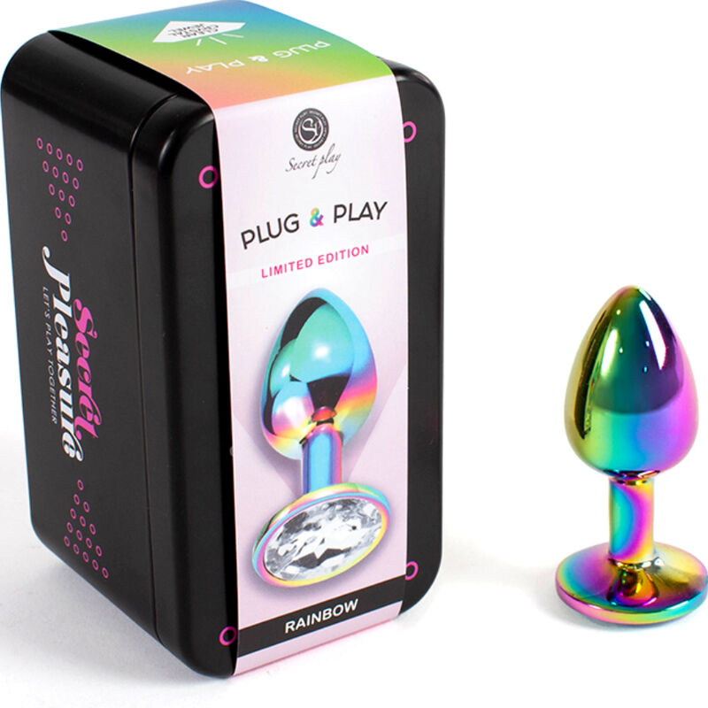 SECRETPLAY - PLUG ANAL EM METAL MULTICOR TAM. S 7 CM