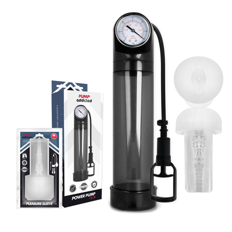 PUMP ADDICTED - BOMBA DE EREÇÃO RX9 PRETA COM MASTURBADOR