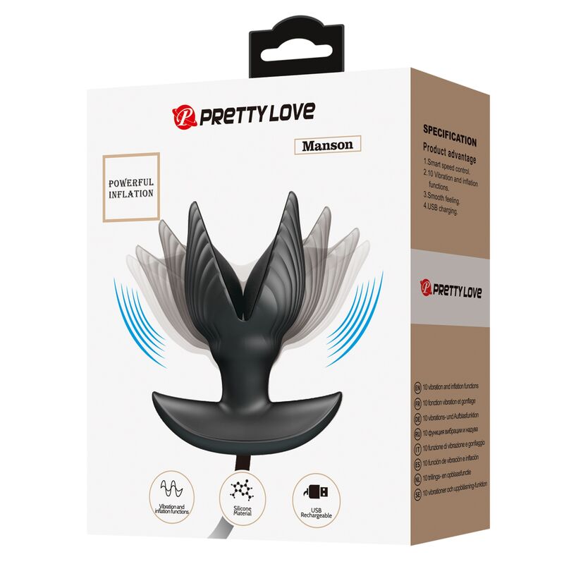PRETTY LOVE - PLUG ANAL INSUFLÁVEL & RECARREGÁVEL