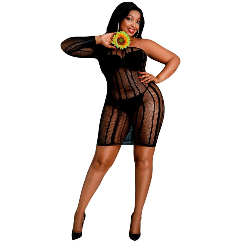 MOONLIGHT - VESTIDO MODELO 5 PRETO PLUS TALLA