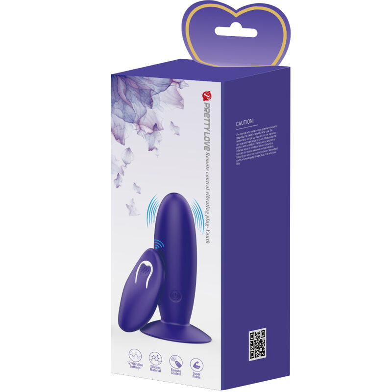 PRETTY LOVE - YOUTH PLUG ANAL VIBRADOR COM CONTROLO REMOTO VIOLETA