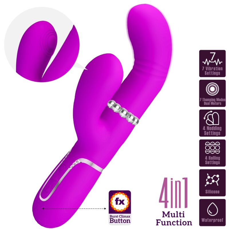 PRETTY LOVE - VIBRADOR PONTO G MULTIFUNÇÕES FUCSIA