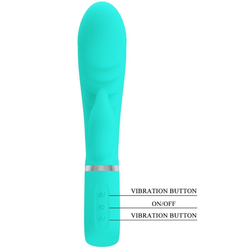 PRETTY LOVE - PRESCOTT VIBRADOR PONTO G MULTIFUNÇÕES VERDE ÁGUA