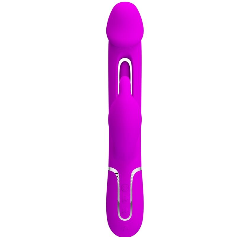 PRETTY LOVE - KAMPAS VIBRADOR RABBIT 3 EM 1 MULTIFUNÇÕES COM LÍNGUA FUCSIA