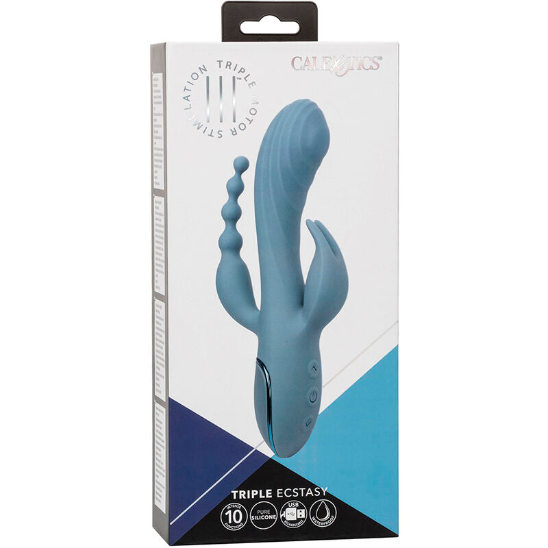 CALEXOTICS - VIBRADOR TRIPLE ÊXTASE CINZA