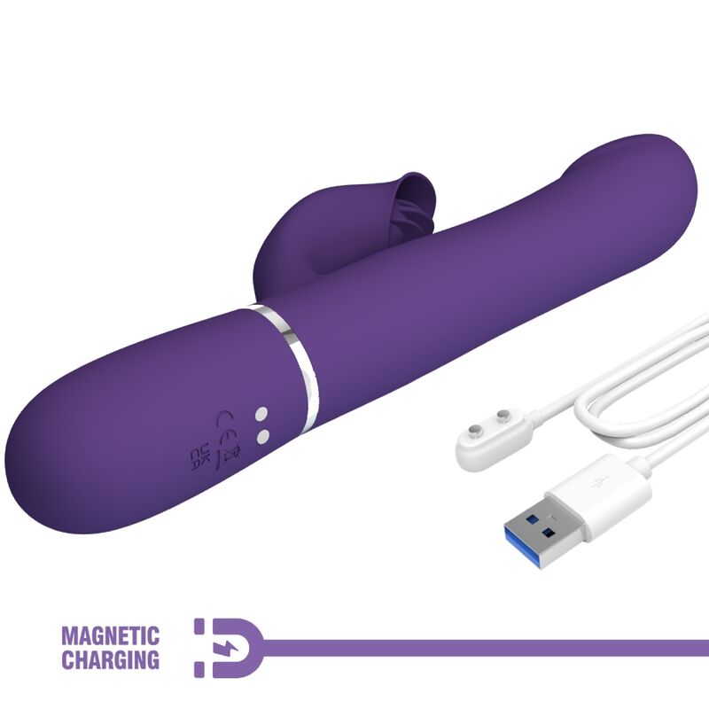 PRETTY LOVE - ZALIN VIBRADOR RABBIT COM PÉROLAS 4 EM 1 ROXO
