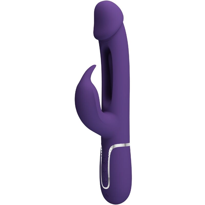PRETTY LOVE - KAMPAS VIBRADOR RABBIT 3 EM 1 MULTIFUNÇÕES COM LÍNGUA ROXO