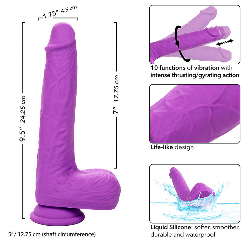 CALEXOTICS - STUDS VIBRADOR RECARREGÁVEL E ROTATIVO 10 VIBRAÇÕES ROXO