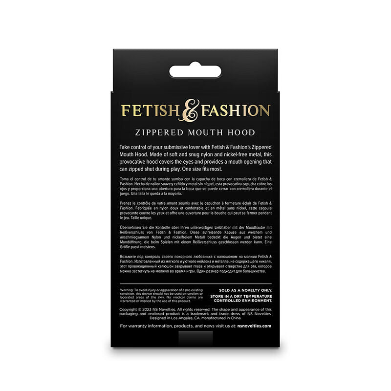 NOVEDADES NS - FETISH E FASHION FECHADO BOCA COM ZÍPER CAPUZ NYLON BRANCO