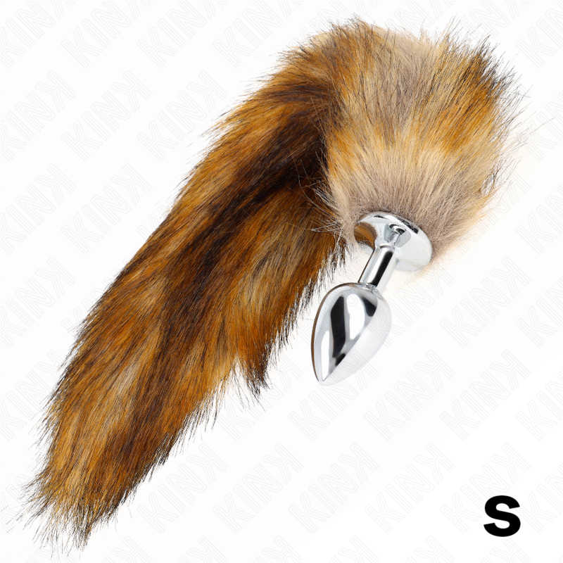 Kink - Plug Anal Tamanho S 7 X 3 Cm Con Cauda Sintética 40 Cm Marrom