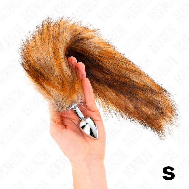 Kink - Plug Anal Tamanho S 7 X 3 Cm Con Cauda Sintética 40 Cm Marrom