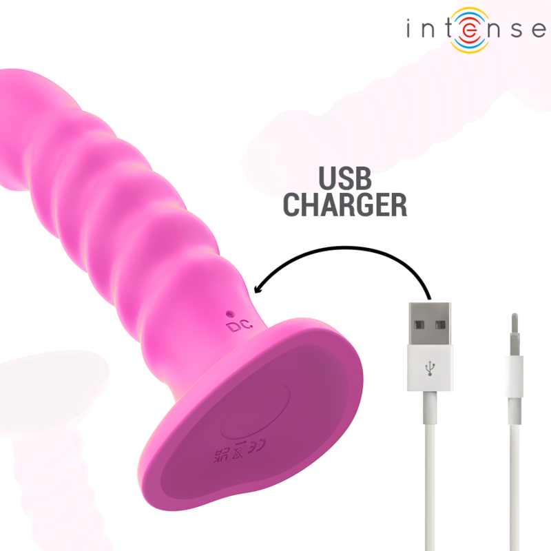 Intenso - Cindy Vibrador Tamanho L Design Espiral 10 Vibrações Rosa Controle Remoto