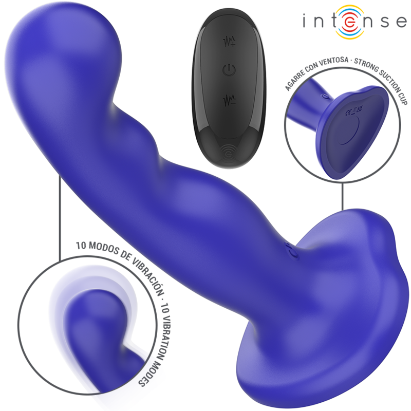 Intenso - Shorty Vibrador Com Ventosa Azul Controle Remoto