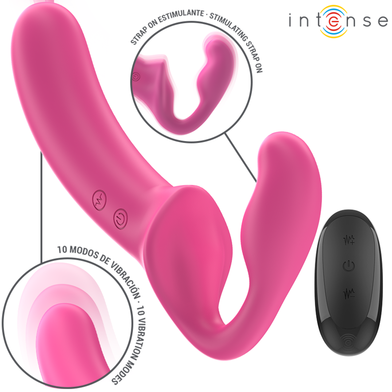 Intenso - Amy Duplo Vibrador 20 Cm Rosa Control Remoto