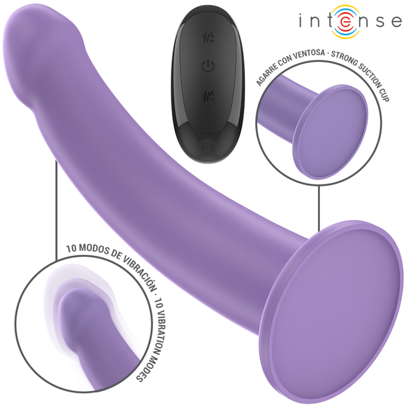 INTENSO - EDDIE VIBRADOR 17,5 CM 10 VIBRAÇÕES ROXO CONTROLE REMOTO