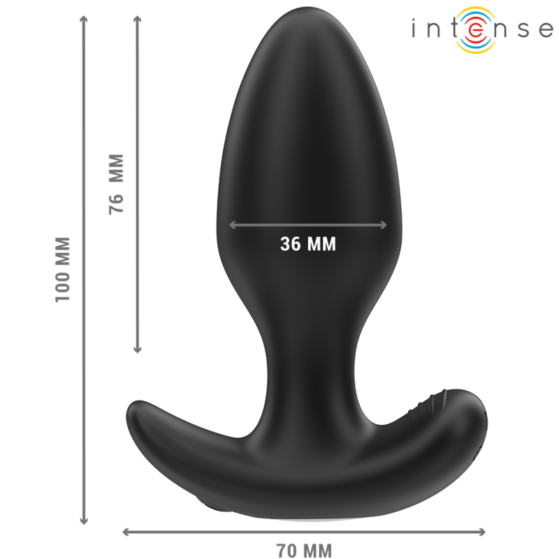 Intenso - Joey Plug Anal 10 Vibraciones Negro Control Remoto