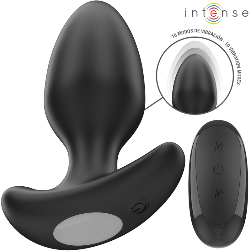 Intenso - Joey Plug Anal 10 Vibraciones Negro Control Remoto