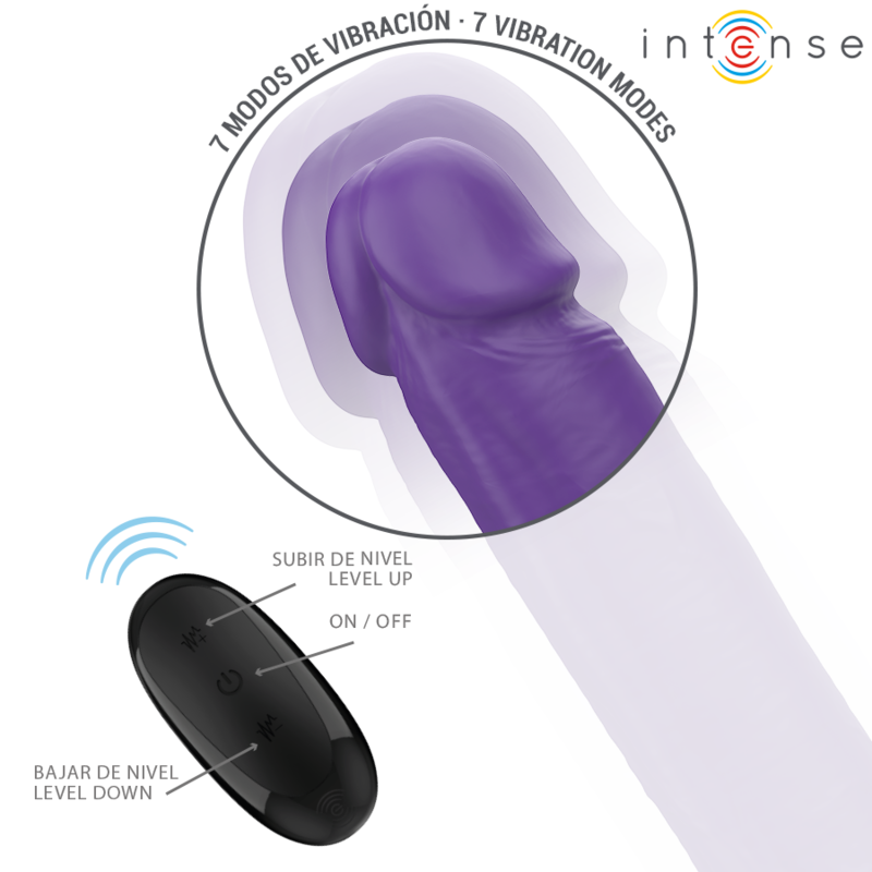 Intenso - Gunter Consolador Vibrador Duplo 40 Cm Roxo Controle Remoto