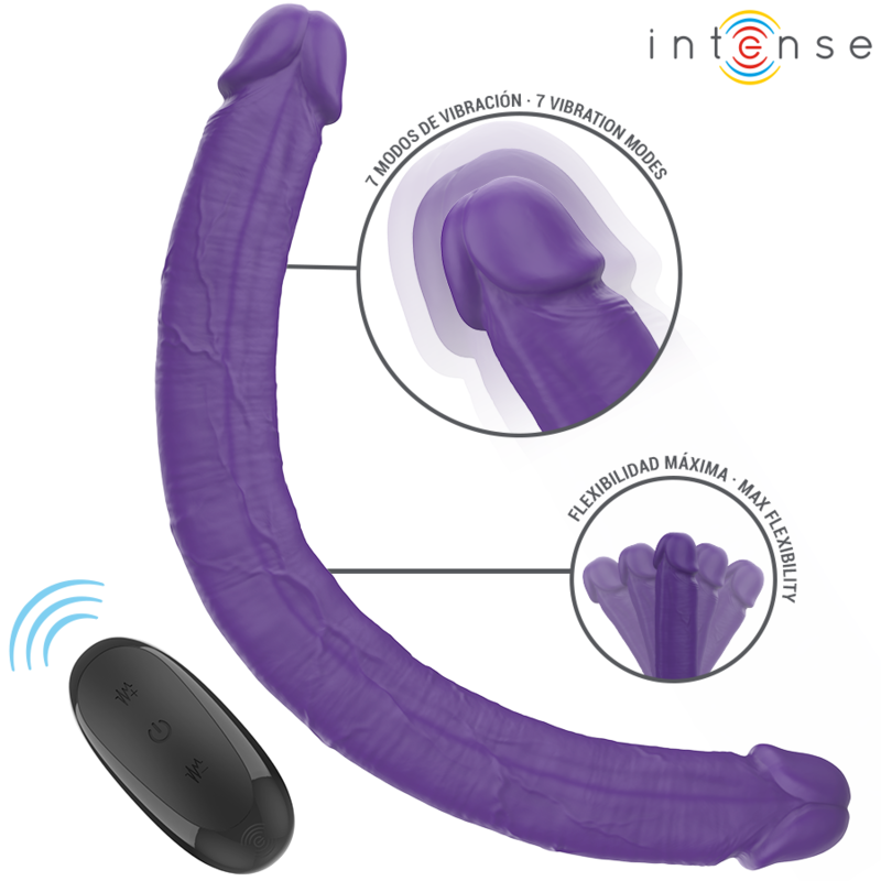 Intenso - Gunter Consolador Vibrador Duplo 40 Cm Roxo Controle Remoto