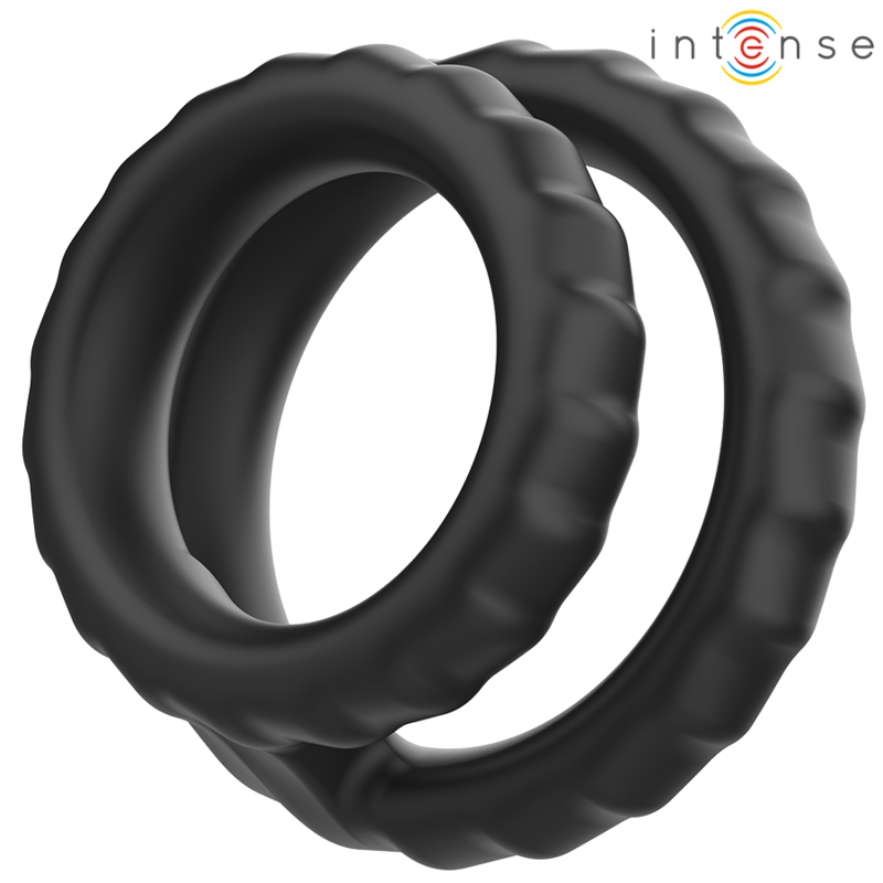 INTENSE - DEWEY ANEL DUPLO EM SILICONE PARA PÉNIS PRETO MODELO 2