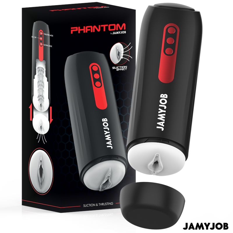 JAMYJOB - PHANTOM MASTURBADOR VAGINA AUTOMÁTICO 5 MODOS DE ONDAS ESTIMULADORAS E EMPUXO