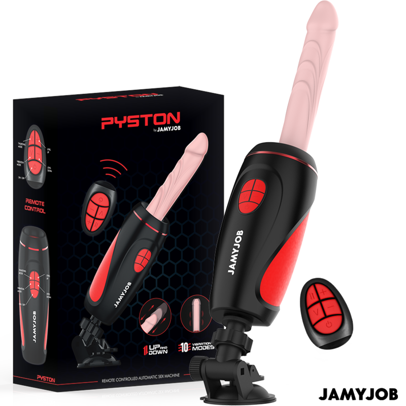 JAMYJOB - MASTURBADOR AUTOMÁTICO BASE PYSTON CON DILDO DE CONTROL REMOTO