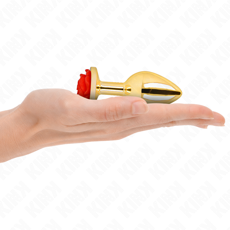 KINK - ENCHUFE ANAL OURO ROSA VERMELHO TAMANHO M