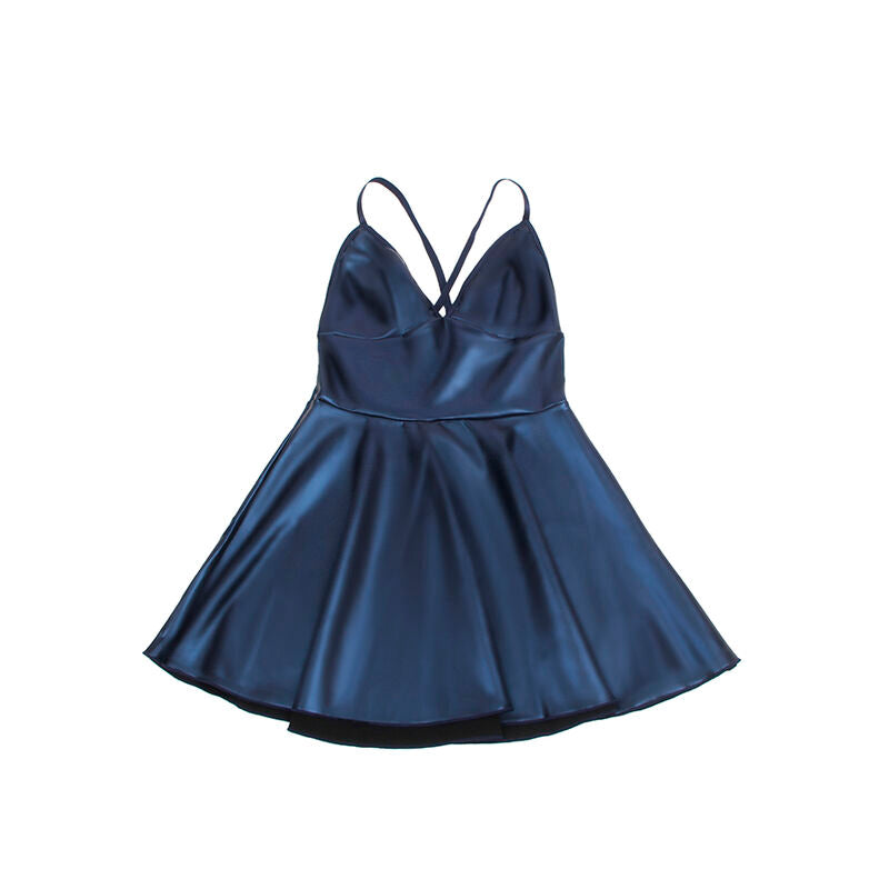 SUBBLIME - 955410 VESTIDO COM ALÇAS EM COURO AZUL S/M