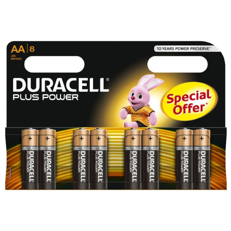 Duracell - Bateria Plus Power AA LR6 8 Unidades