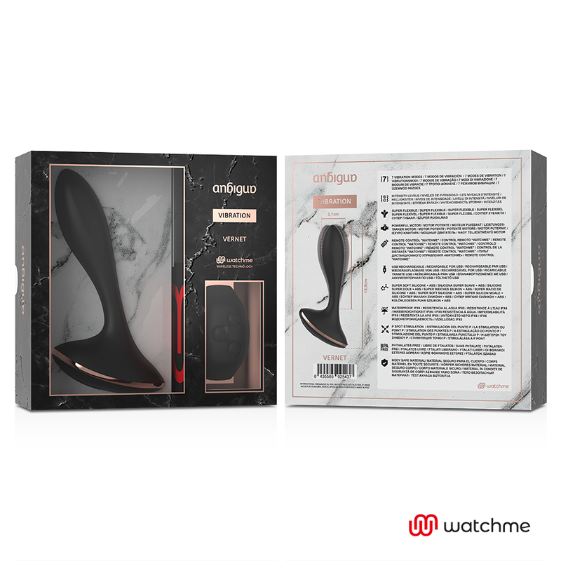 ANBIGUO - WATCHME CONTROL REMOTO VIBRADOR ANAL PLUG VERNET