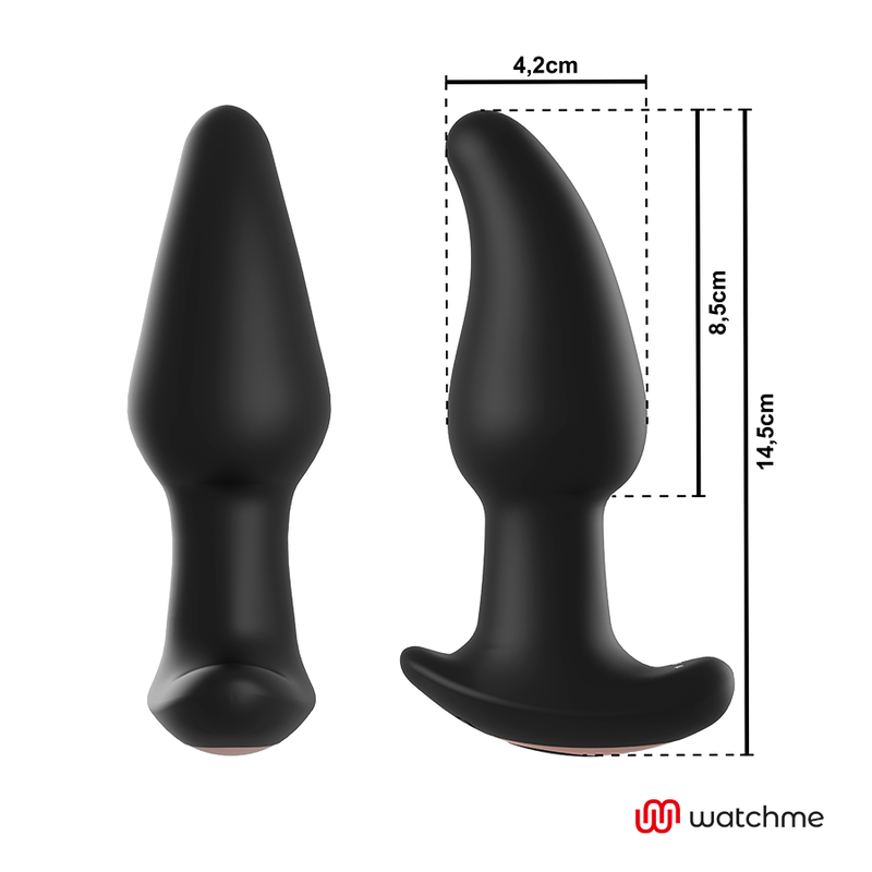 ANBIGUO - VIBRADOR DE PLUG ANAL COM CONTROL REMOTO WATCHME COM ROTAÇÃO DE PÉROLAS AMADEUS