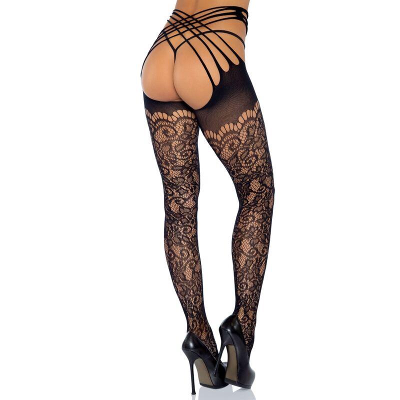 LEG AVENUE - ENVOLTURA DE ENCAJE SIN ENTREPIERNA TALLA ÚNICA
