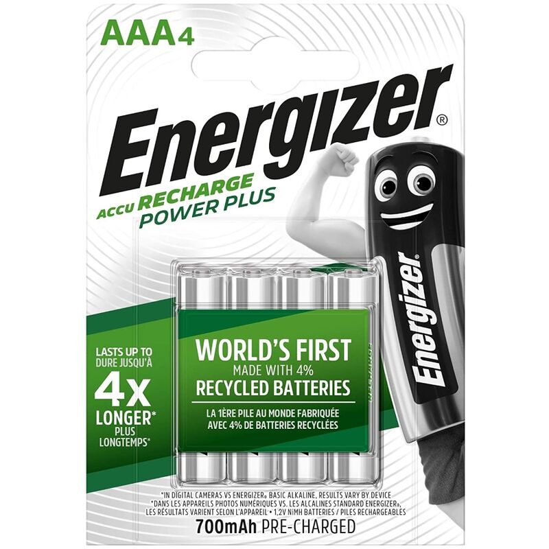 Energizer - Baterías Recarregáveis ​​AAA4 Blíster 4
