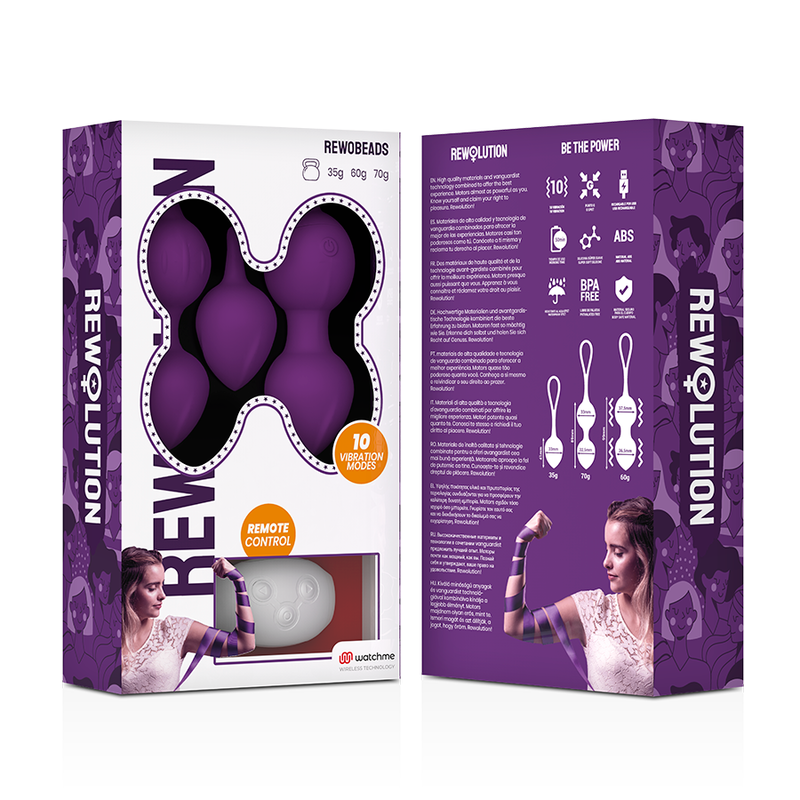 REWOLUTION - REWOBEADS BOLAS VIBRATORIAS CONTROL REMOTO CON TECNOLOGÍA WATCHME